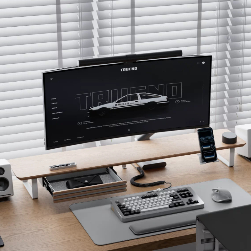 Setup Desk Monitor - Modüler Monitör Yükseltici Standı Meşe Masif