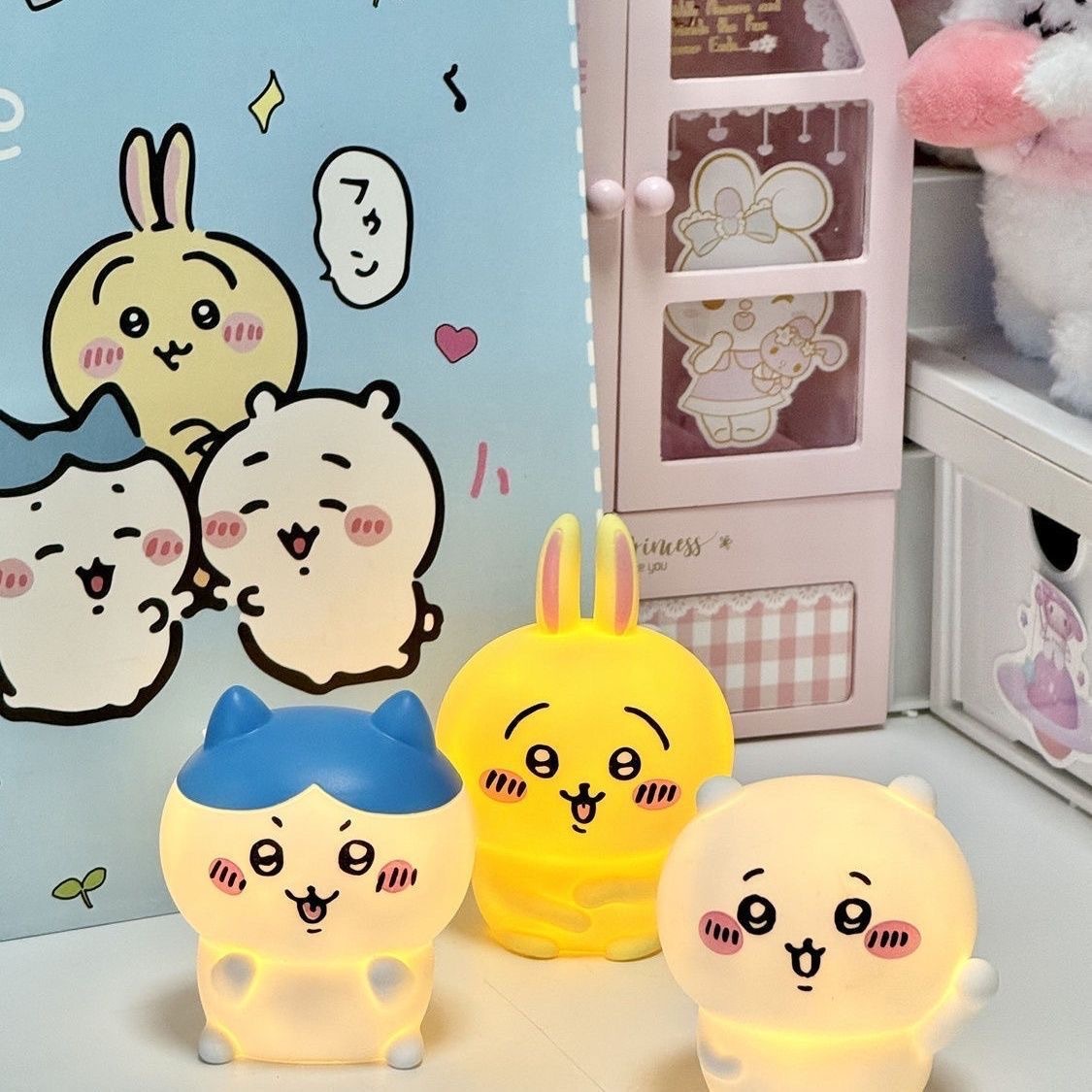 Desk Setup Lamp - Anime Chiikawa Vinil Bebek Gece Lambası,